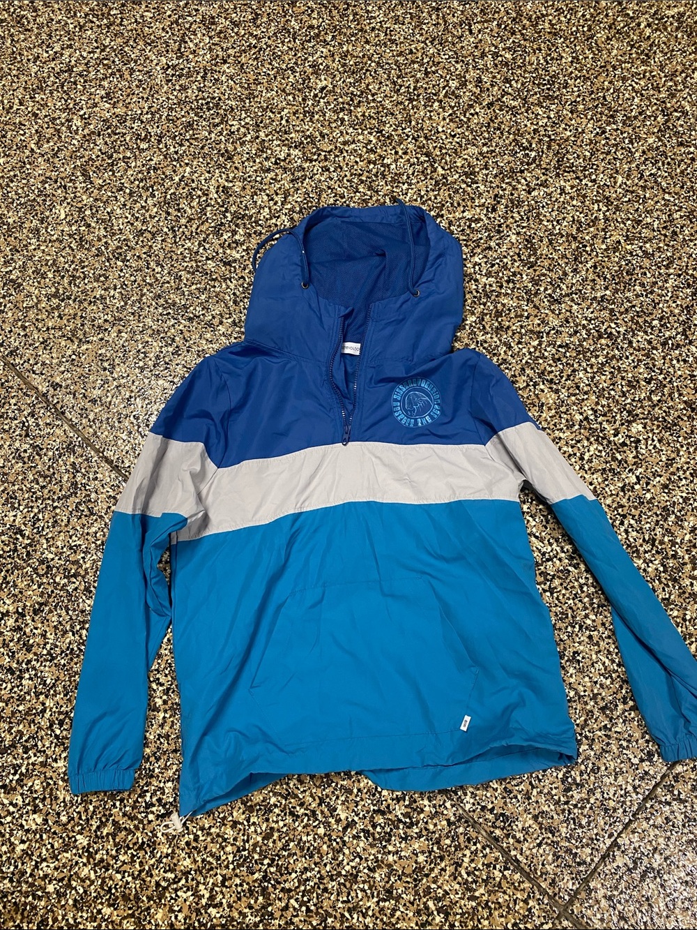 Revolution Blue & Light Blue Colorblock Hooded Windbreaker
